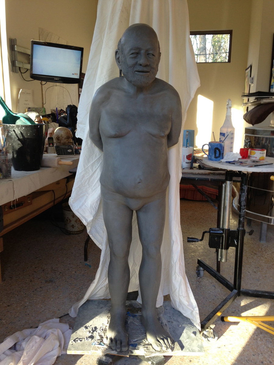 Almost complete and ready for slicing him up and hollowing out his legs and crotch.