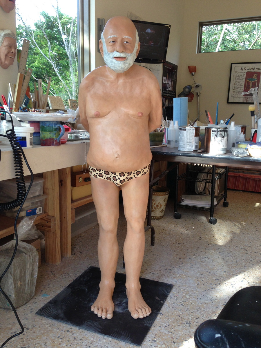 Addition of leopard print to his "speedo" and glazes to his body and head.